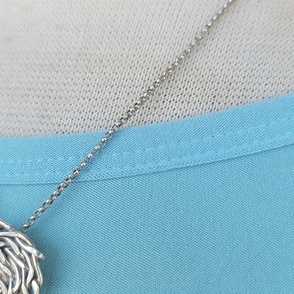 Sterling Silver Flower Pendant - Picture 2 of 6